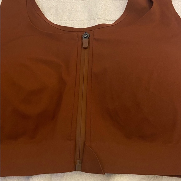 ZYIA Chocolate Zip-Front Sports Bra - Picture 2 of 8